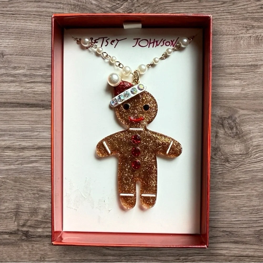 Betsey Johnson Gingerbread Pendant Necklace - NWT